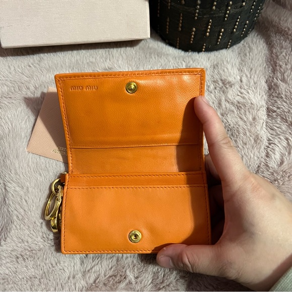 SOLD Miu Miu Matelasse Cardholder Papaya - Picture 3 of 11